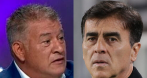 A la izquierda Claudio Borghi y a la derecha se puede observar a Gustavo Quinteros.
