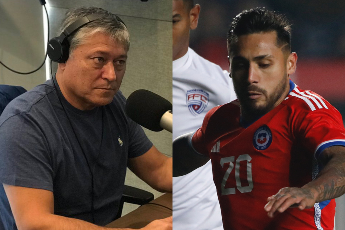 Patricio Yáñez durante transmisión de un programa deportivo. Marcos Bolados disputando el partido amistoso entre La Roja y la selección de Cuba.