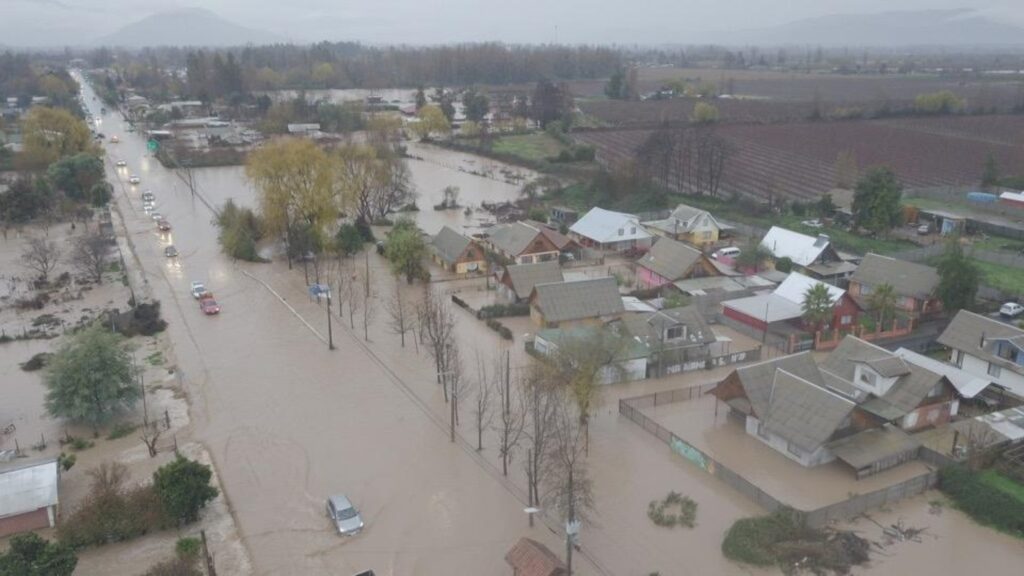 Coltauco durante las inundaciones.