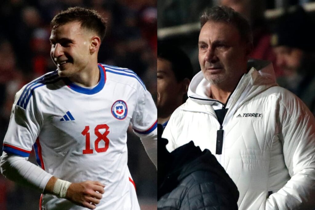 Bruno y Marcelo Barticciotto durante el partido de la Selección Chilena frente a República Dominicana.