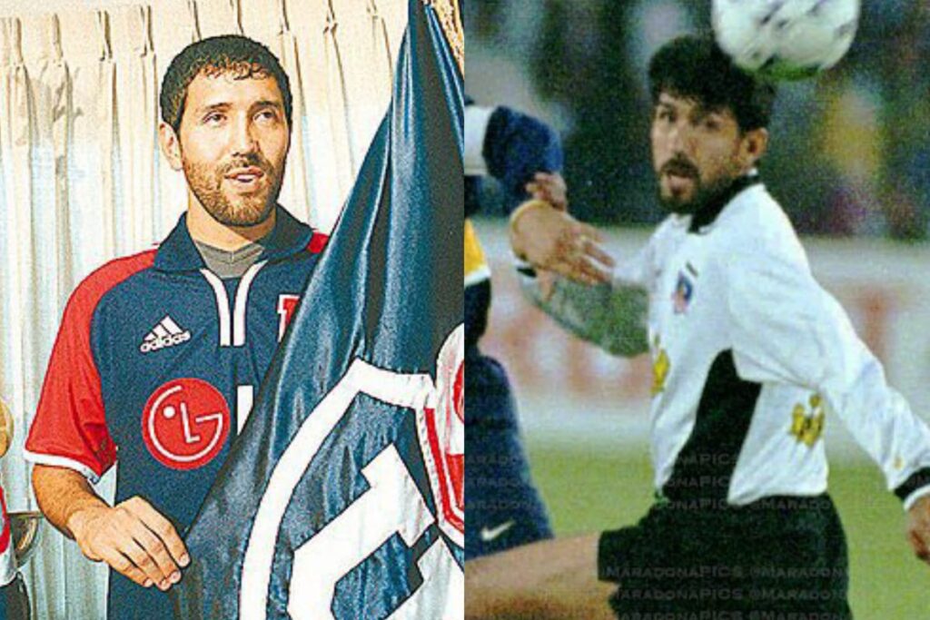 Pedro Reyes jugando con la camiseta de Colo-Colo y siendo presentado en la Universidad de Chile