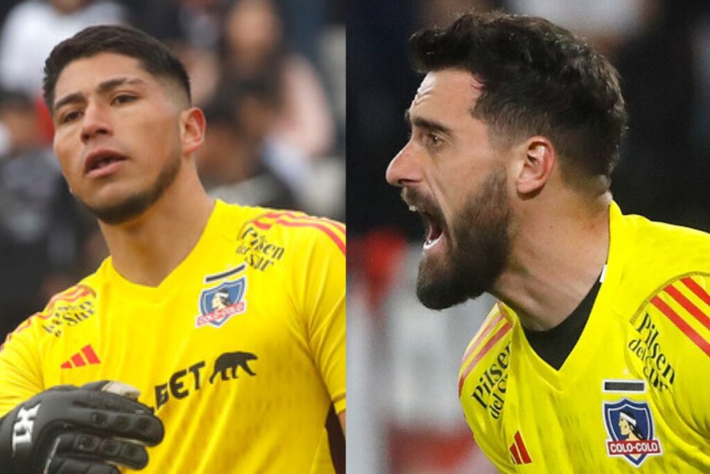 Brayan Cortés y Fernando de Paul con la camiseta amarilla de Colo-Colo