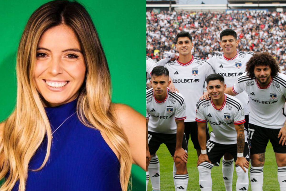 Imagen de Verónica Bianchi y futbolistas de Colo-Colo