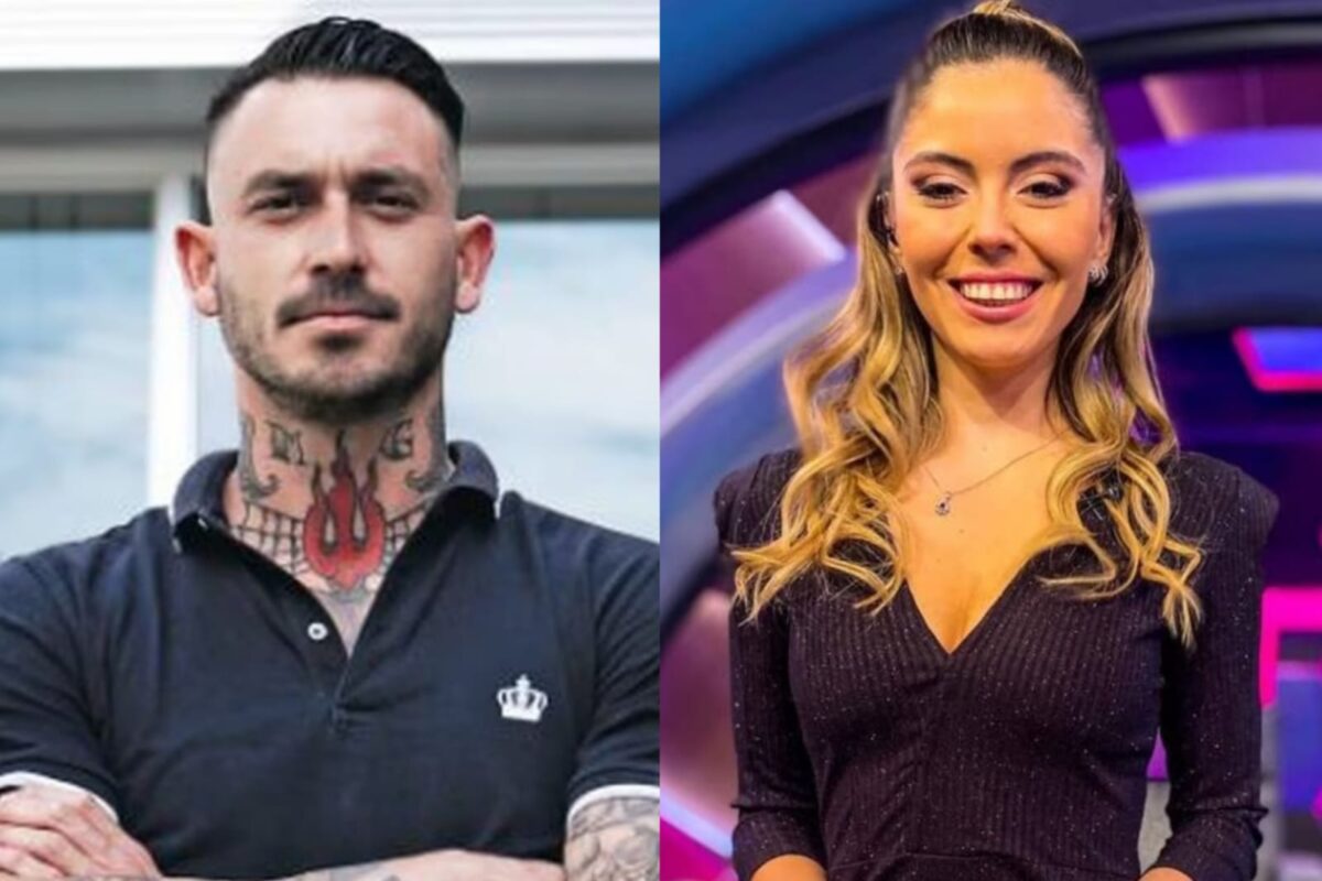 Primer plano a los rostros de Mauricio Pinilla y Verónica Bianchi.