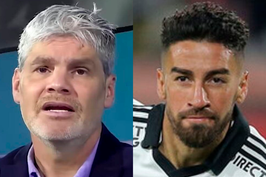 Primer plano a los rostros de Juan Cristóbal Guarello y Juan Martín Lucero, periodista chileno y ex delantero de Colo-Colo, respectivamente.