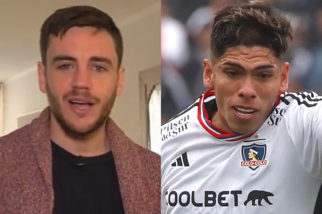 Gonzalo Fouillioux sonriendo, Carlos Palacios con la camiseta de Colo-Colo.