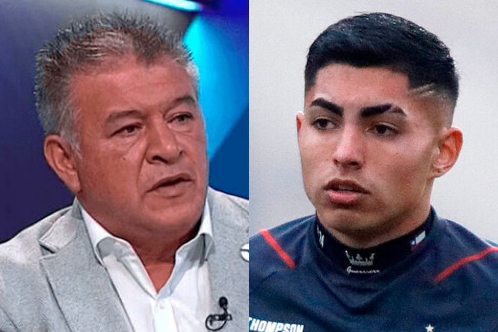 Primer plano al rostro de preocupación de Claudio Borghi y Jordhy Thompson, actual comentarista deportivo y jugador de Colo-Colo, respectivamente.