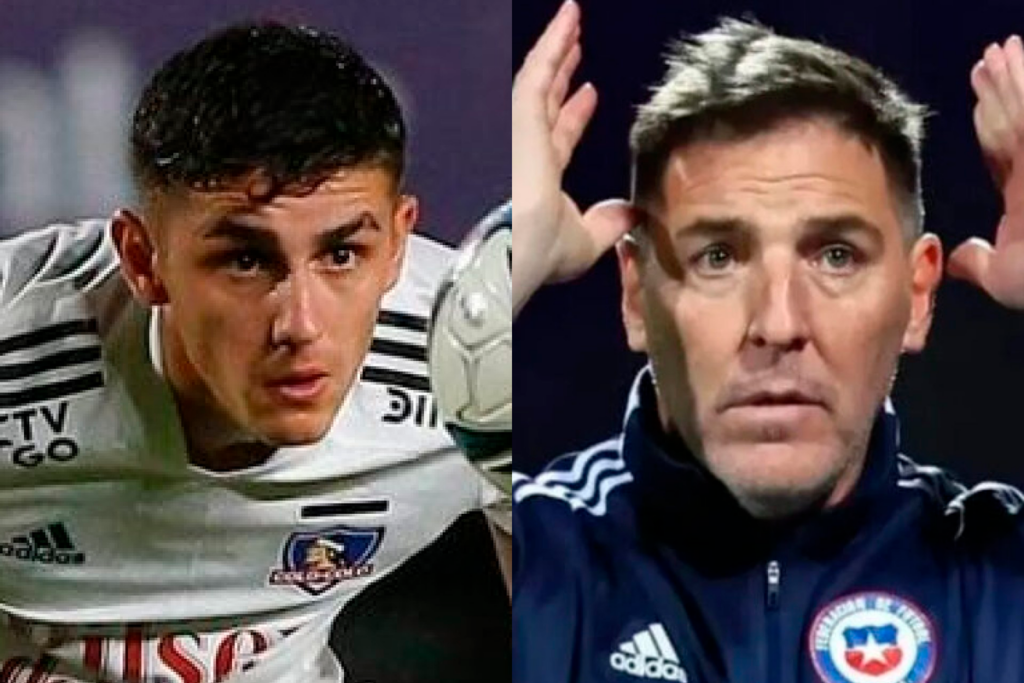 Primer plano al rostro de Eduardo Berizzo y Bruno Gutiérrez, actual entrenador de la Selección y jugador de Colo-Colo durante la temporada 2023, respectivamente.