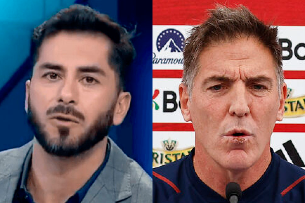 Primer plano al rostro de Johnny Herrera y Eduardo Berizzo, ex futbolista profesional y entrenador de fútbol, respectivamente.