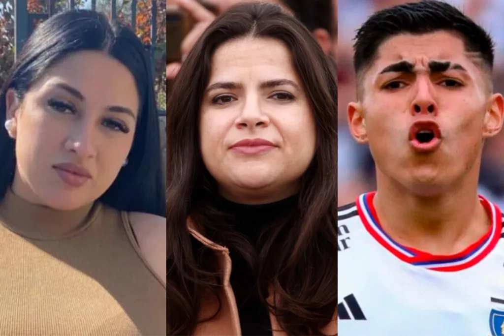 Camila Sepúlveda, Antonia Orellana y Jordhy Thompson serios.