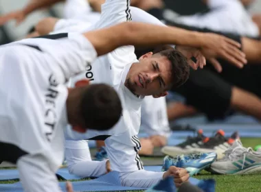 Alan Saldivia durante el primer entrenamiento de Colo-Colo en el año.