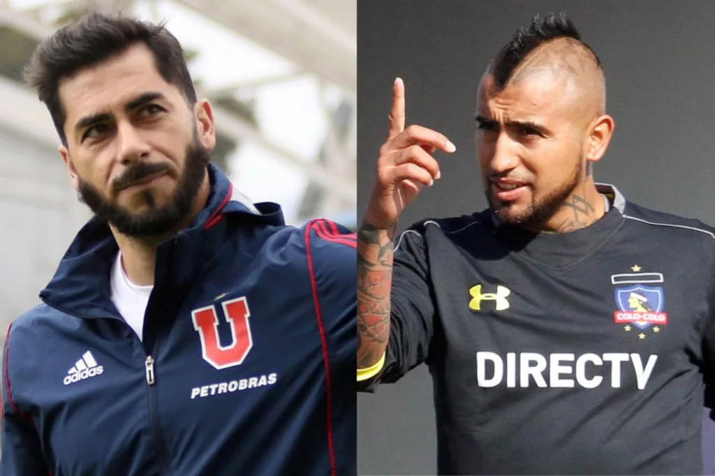 Primer plano a Johnny Herrera y Arturo Vidal