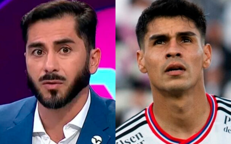 Primer plano a los rostros de seriedad de Johnny Herrera y Erick Wiemberg, ex futbolista de Universidad de Chile y actual jugador de Colo-Colo, respectivamente.