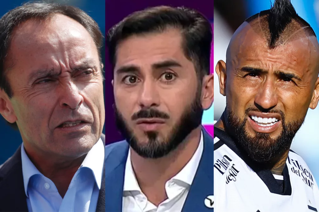 Primer plano de Jaime Pizarro, Johnny Herrera y Arturo Vidal.