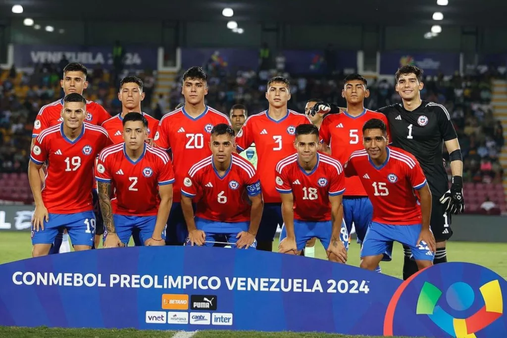 Foto de la formación titular de la Selección Chilena Sub-23