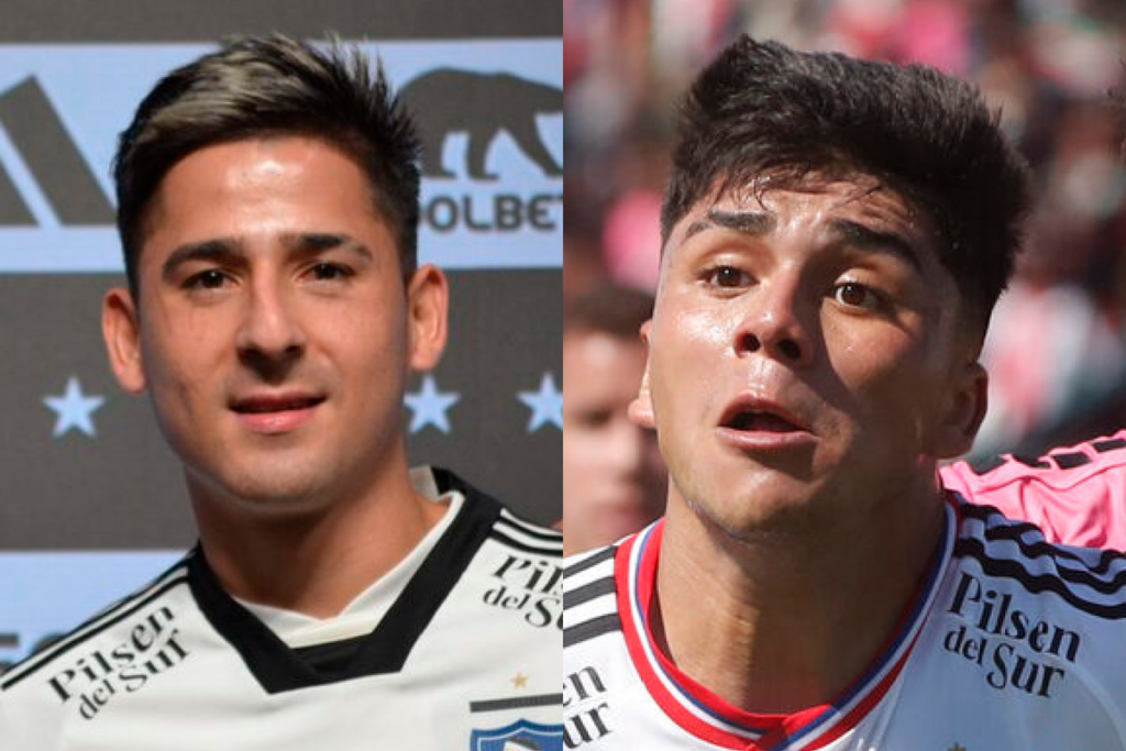 Primer plano a los rostros de Guillermo Paiva y Damián Pizarro, centrodelanteros de Colo-Colo de cara a la temporada 2024.