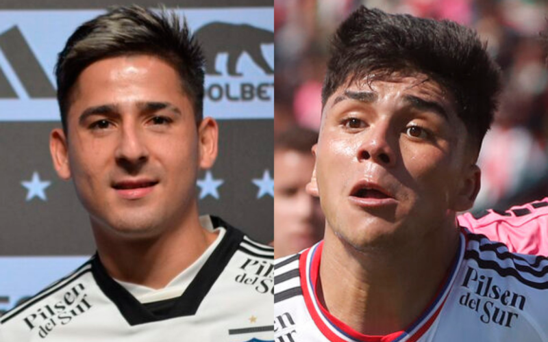 Primer plano a los rostros de Guillermo Paiva y Damián Pizarro, centrodelanteros de Colo-Colo de cara a la temporada 2024.