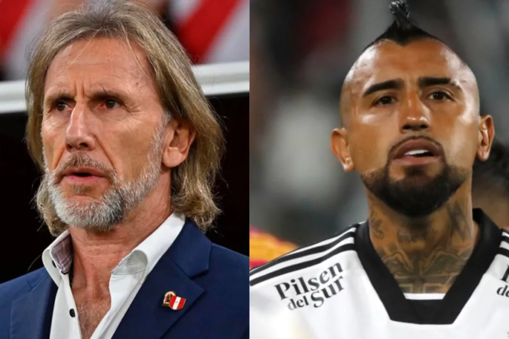 Imagen doble de Ricardo Gareca y Arturo Vidal