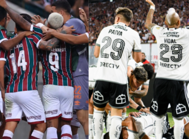 Imagen doble del plantel de Fluminense y Colo-Colo