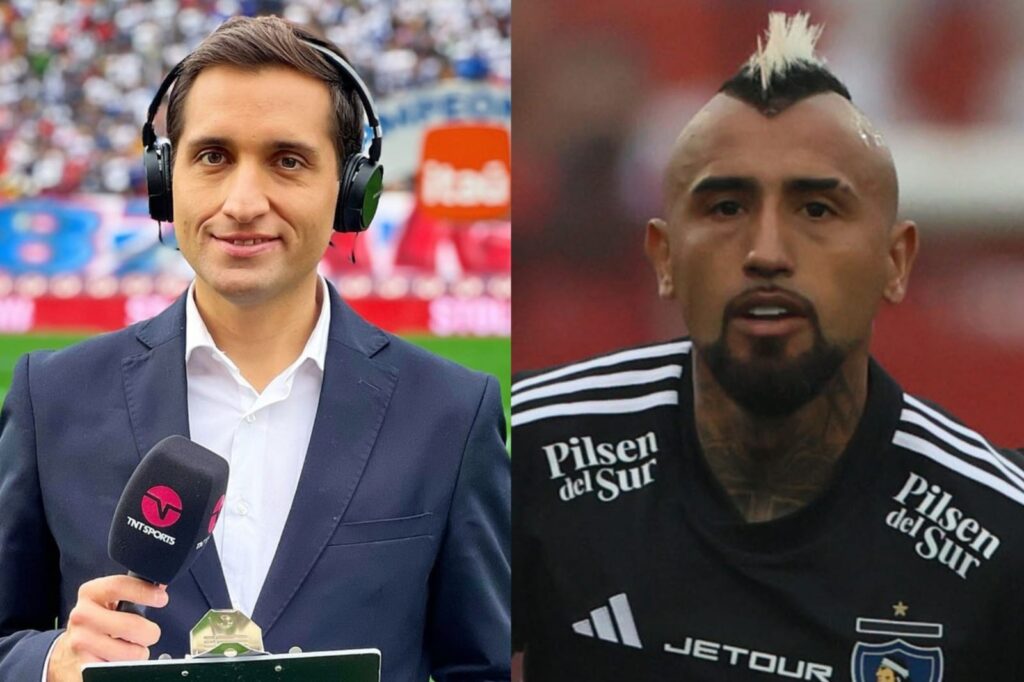 Primer plano a Daniel Arrieta y Arturo Vidal en el Estadio Santa Laura