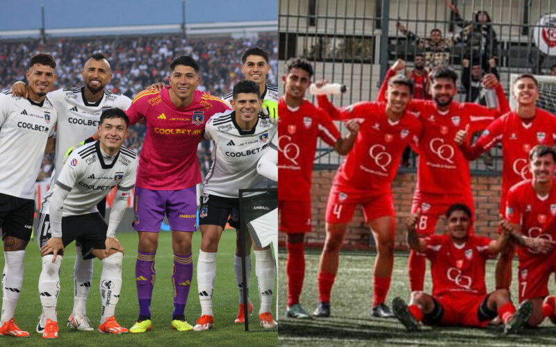 Jugadores de Colo-Colo y Deportes Quillón posando para una foto.