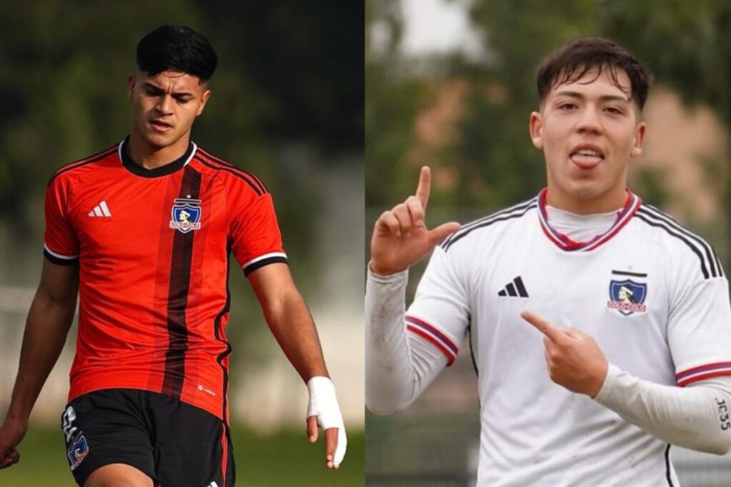 Matías Pinto y Leandro Hernández con camiseta de Colo-Colo