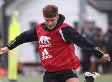 Leonardo Gil durante un entrenamiento de Colo-Colo.