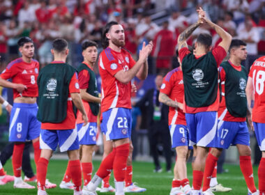 Jugadores de la Selección Chilena tras el duelo ante Perú