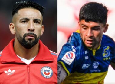 Primer plano de Mauricio Isla y Cristián Riquelme.