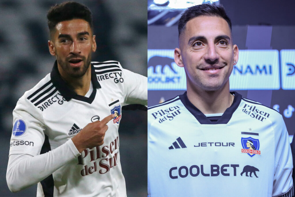 El ex jugador de Colo-Colo, Juan Martín Lucero y el nuevo delantero, Javier Correa