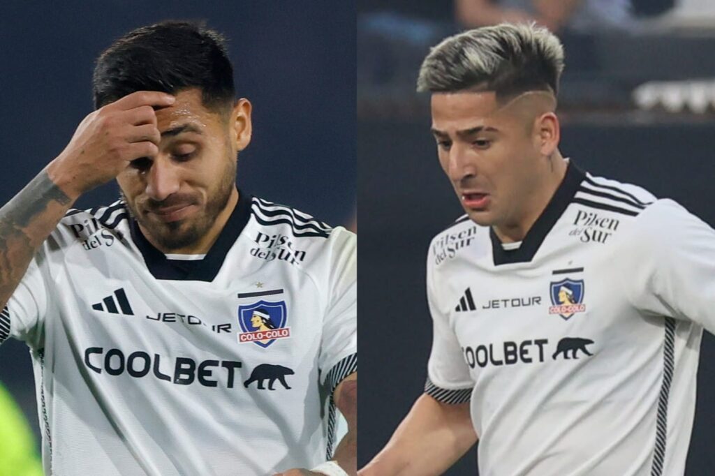 Marcos Bolados y Guillermo Paiva con la camiseta de Colo-Colo.