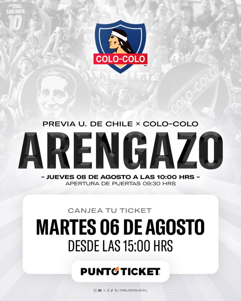 Anuncio del Arengazo en las redes sociales de Colo-Colo.