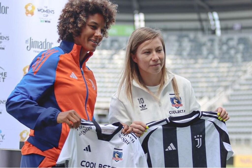 Las capitanas de Juventus y Colo-Colo en The Womens Cup.