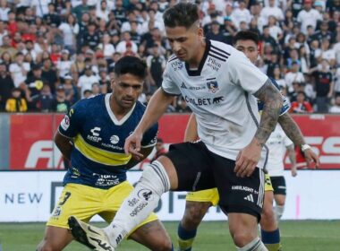 Guillermo Paiva durante el duelo de Colo-Colo frente a Everton.