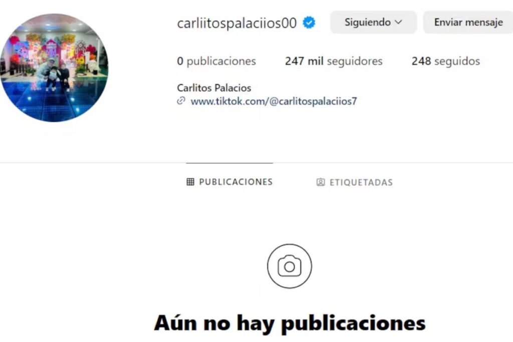 Cuenta de instagram de Carlos Palacios.