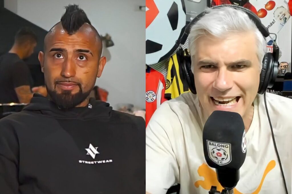 Primer plano a los rostros de Arturo Vidal y Manuel de Tezanos.