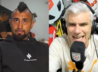 Primer plano a los rostros de Arturo Vidal y Manuel de Tezanos.