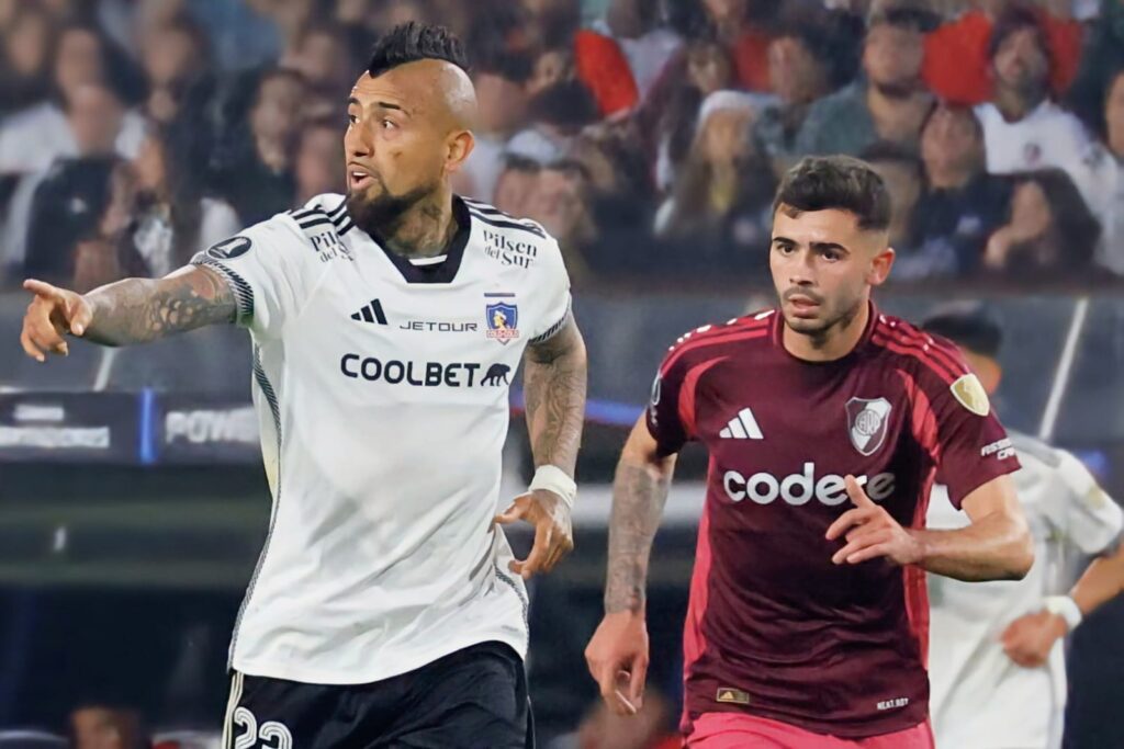 Arturo Vidal en el partido de ida entre Colo-Colo y River Plate.