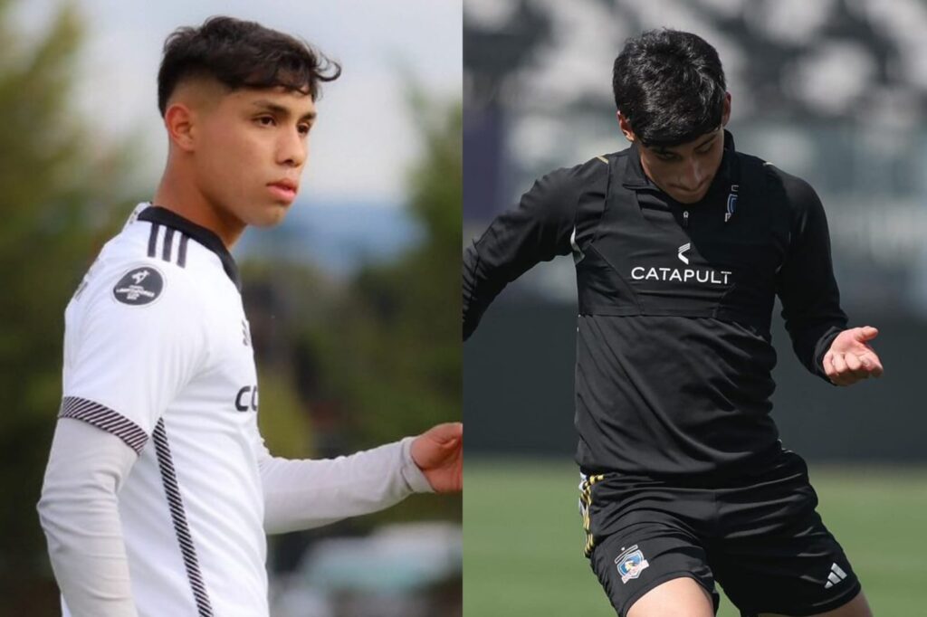 Cristián Alarcón y Francisco Marchant con la camiseta de Colo-Colo.