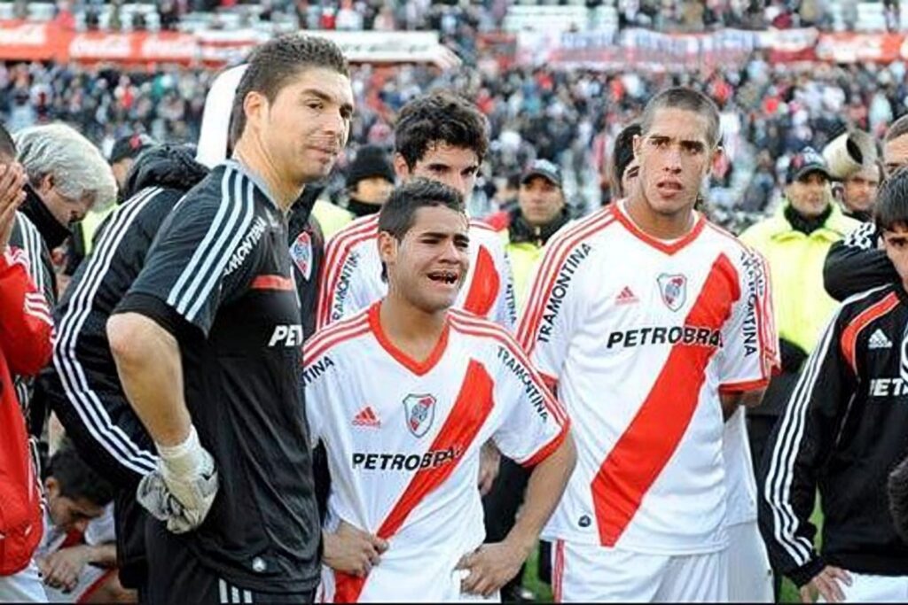 Jugadores tristes tras el descenso River Plate