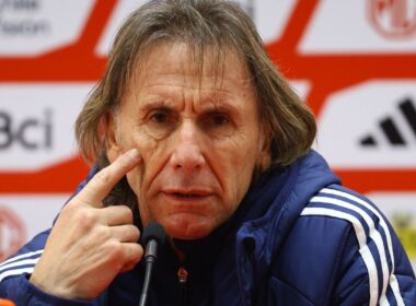 El técnico de la Selección Chilena, Ricardo Gareca, en conferencia de prensa.