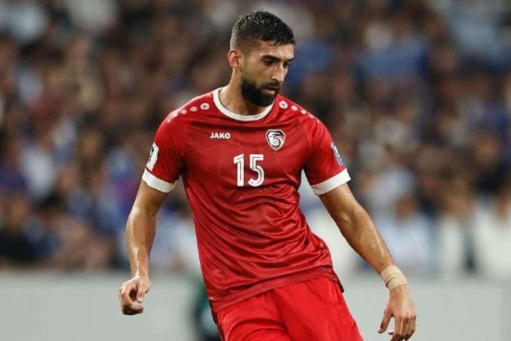 Emiliano Amor con la Selección de Siria.