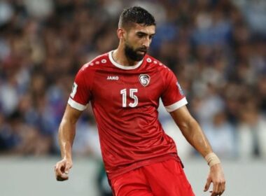 Emiliano Amor con la Selección de Siria.