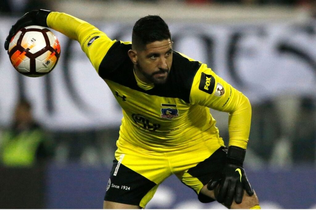 Agustín Orión durante el partido de Colo-Colo vs Cortinthians por Copa Libertadores.