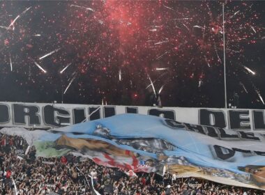 Hinchas de Colo-Colo durante el duelo frente a River Plate por Copa Libertadores.