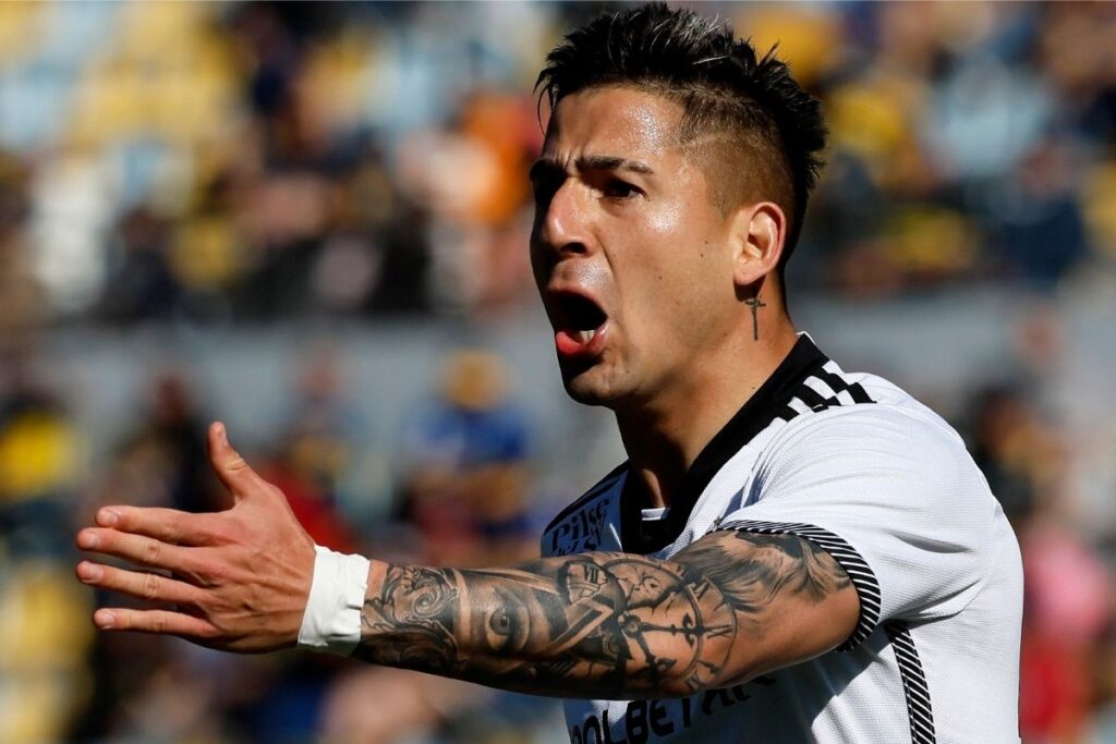 Guillermo Paiva durante el partido entre Colo-Colo y Everton por el Campeonato Nacional.