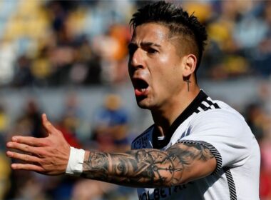 Guillermo Paiva durante el partido entre Colo-Colo y Everton por el Campeonato Nacional.