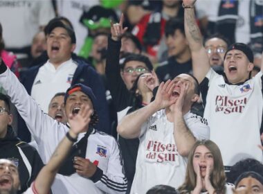 Hinchas de Colo-Colo durante el duelo frente a River Plate por Copa Libertadores.