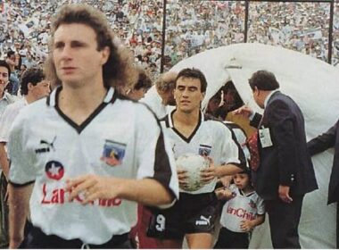 Marcelo Barticciotto en el partido de inauguración del Estadio Monumental.