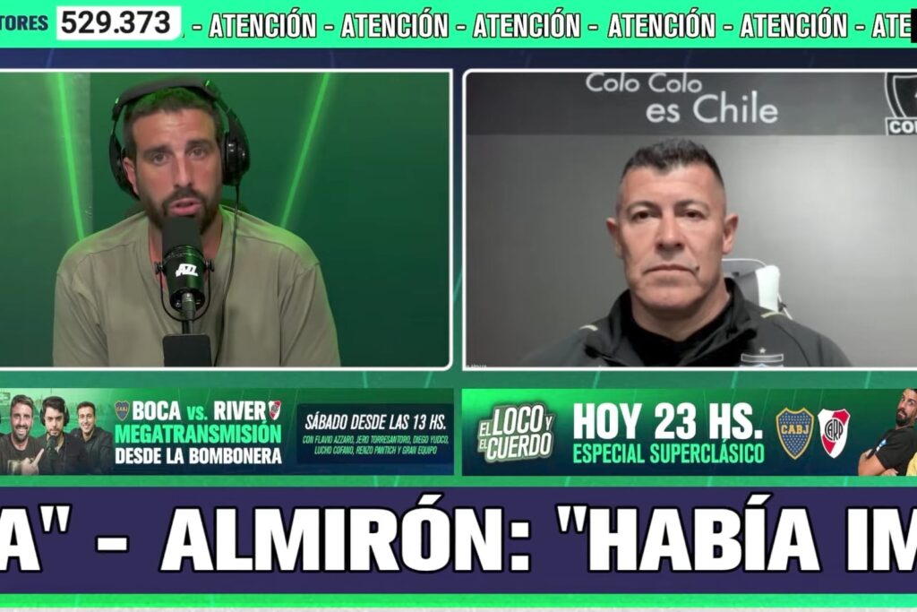 Flavio Azzaro y Jorge Almirón en un programa de AZZ Contenidos.